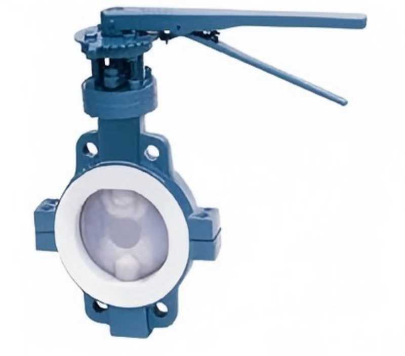 Manual sandwich-lined fluorine butterfly valve,D71F46, manual butterfly valve, sandwich-lined fluorine butterfly valve, butterfly valve