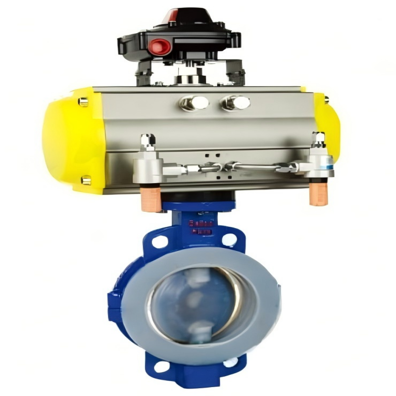 Pneumatic flanged fluoroplastic butterfly valve, Flanged fluoroplastic butterfly valve, Fluoroplastic butterfly valve, Butterfly valve