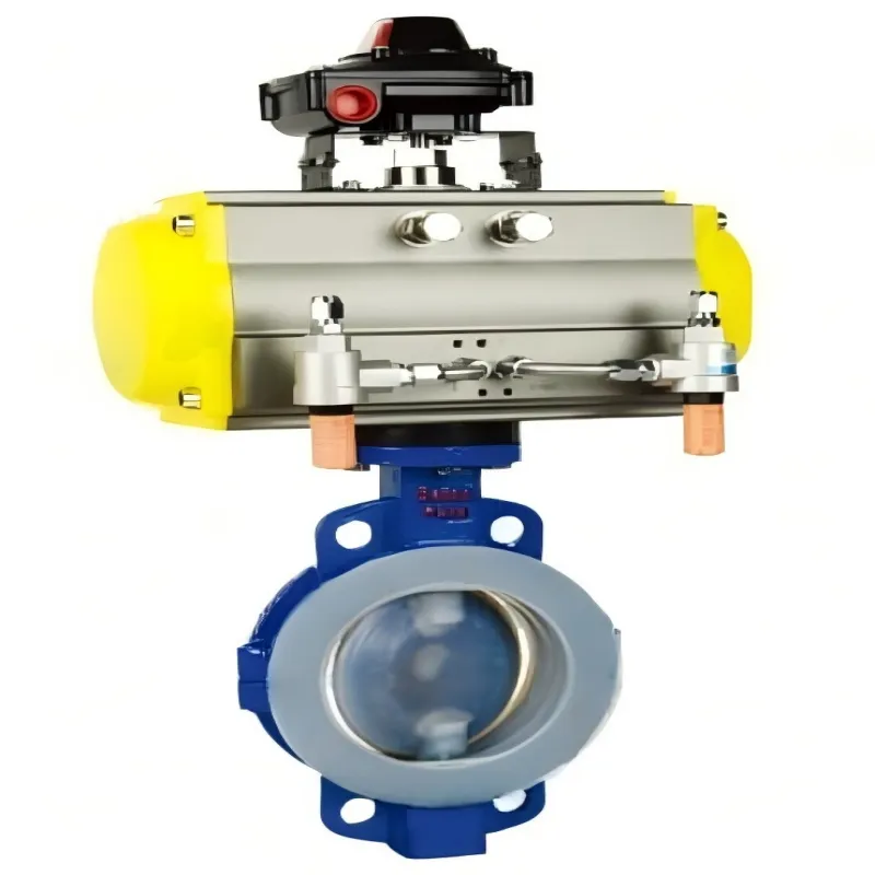 Pneumatic flanged fluoroplastic butterfly valve, Flanged fluoroplastic butterfly valve, Fluoroplastic butterfly valve, Butterfly valve