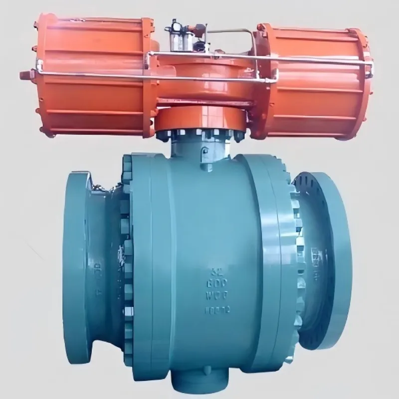 Pneumatic cast steel fixed ball valve, fixed ball valve, ball valve