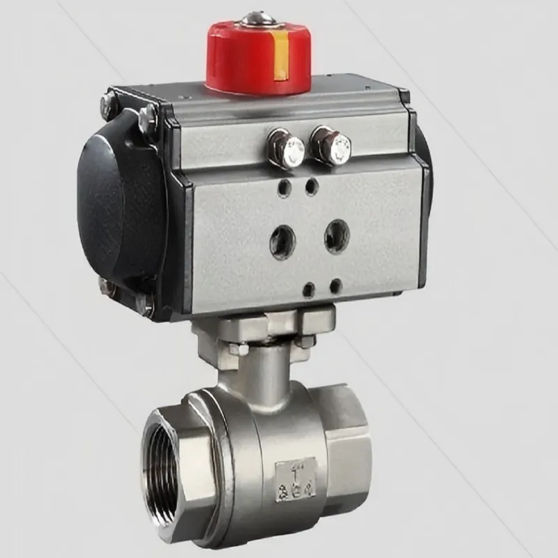 Pneumatic two-segment ball valve, two-segment ball valve, ball valve