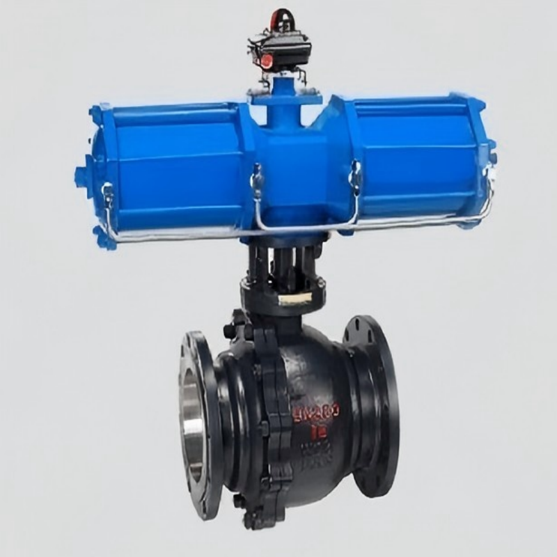 Pneumatic cast steel floating ball valve, cast steel floating ball valve, floating ball valve, ball valve