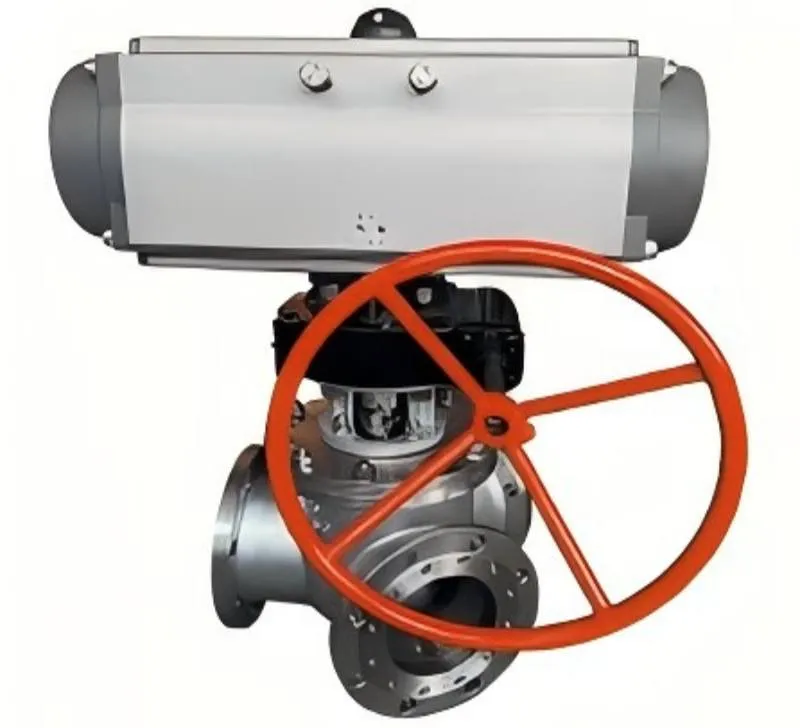 Pneumatic manual Y-type three-way ball valve, Y-type three-way ball valve, three-way ball valve, ball valve