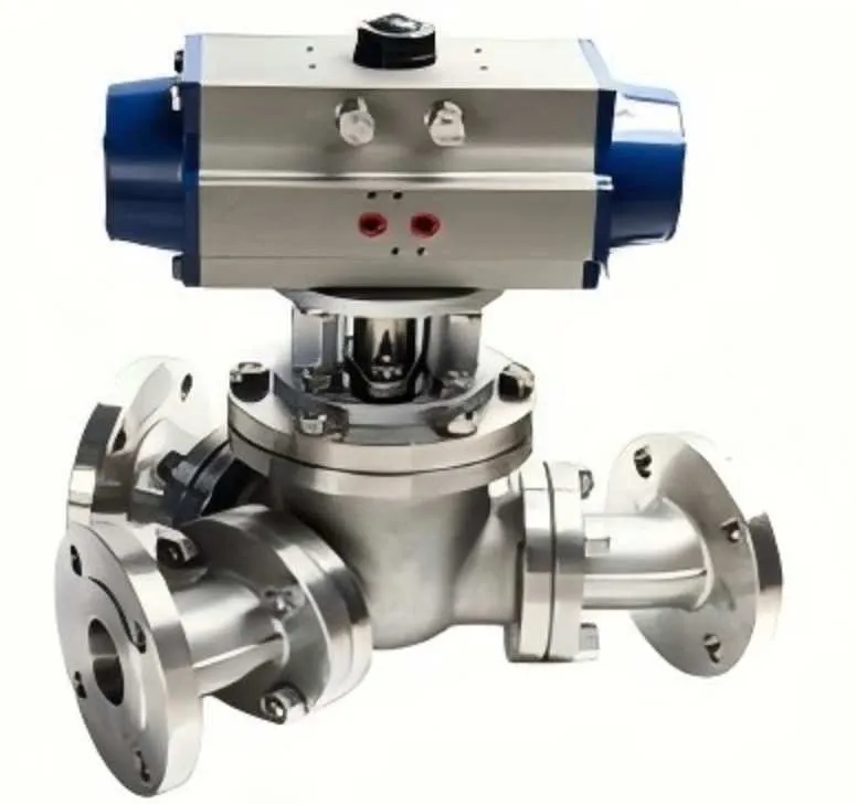 Pneumatic Y-type three-way ball valve, Y-type three-way ball valve, three-way ball valve, ball valve