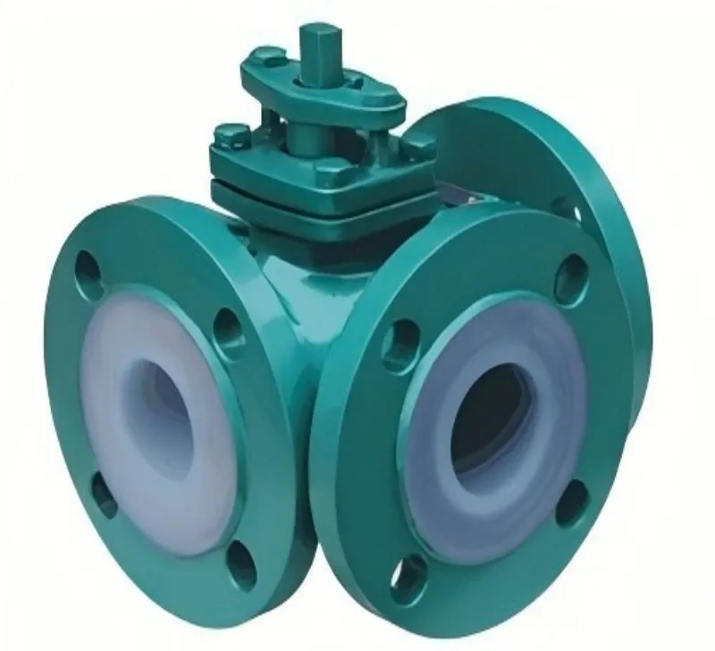 Fluorine-coated L-type three-way ball valve, L-type three-way ball valve, three-way ball valve, ball valve