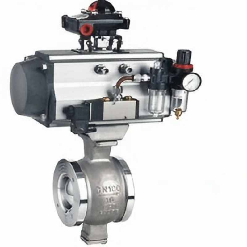 Clamp pneumatic V cut off ball valve, pneumatic V cut off ball valve,V cut off ball valve, ball valve