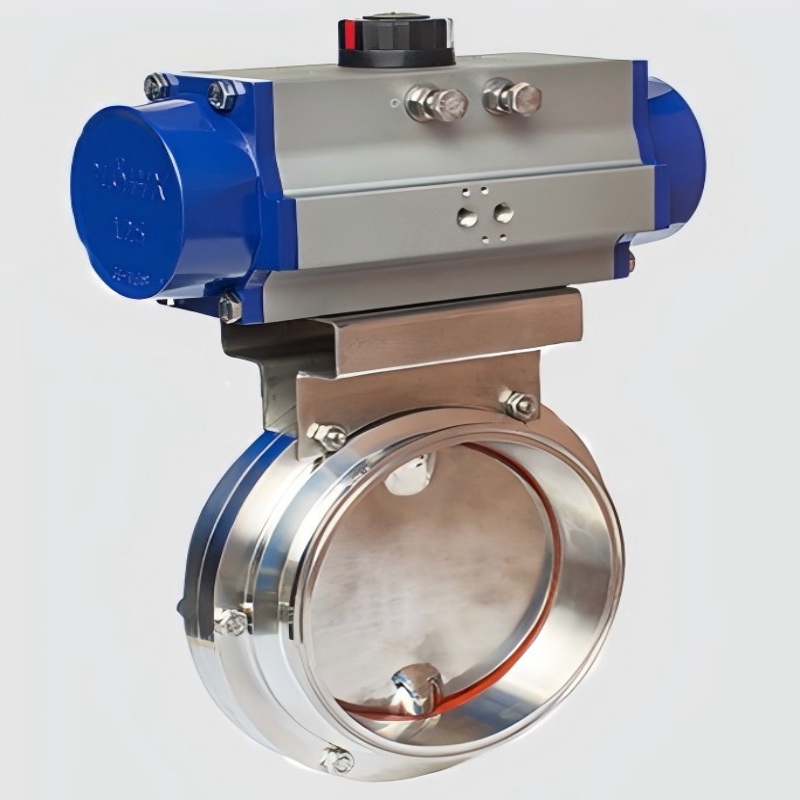 Pneumatic sanitary flanged ball valve, flanged ball valve, pneumatic ball valve
