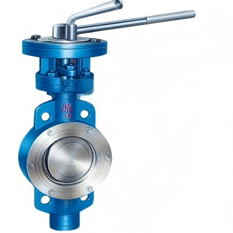 Handle-driven flanged eccentric butterfly valve, flanged eccentric butterfly valve, butterfly valve