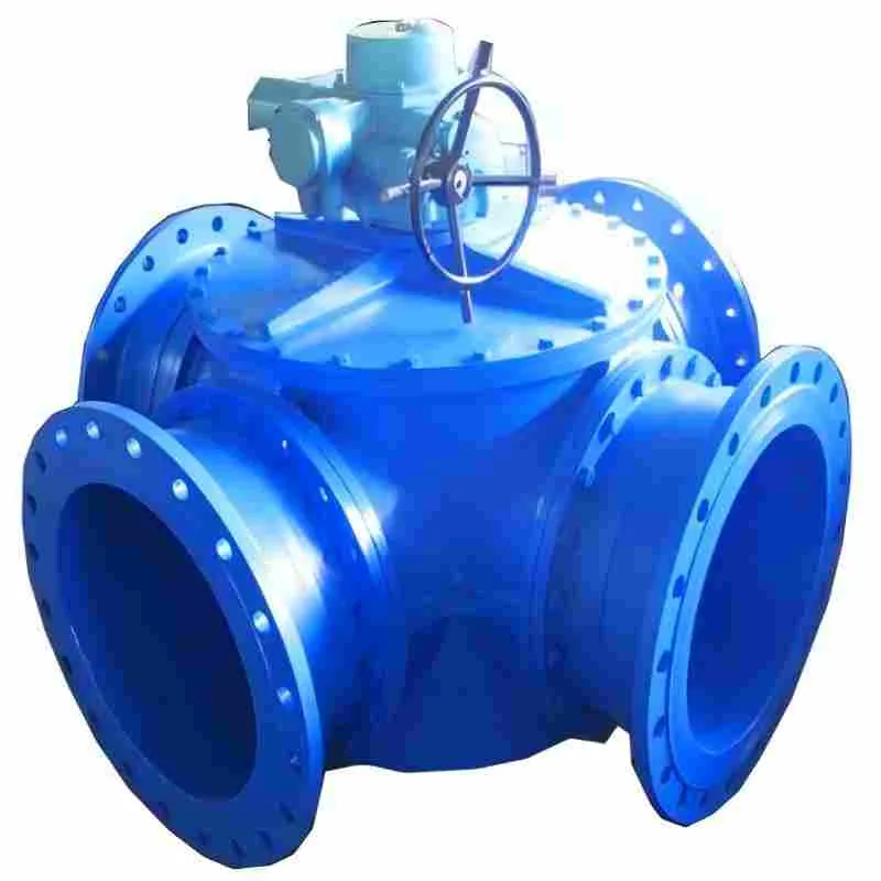 Four-way electric butterfly valve, electric butterfly valve, butterfly valve