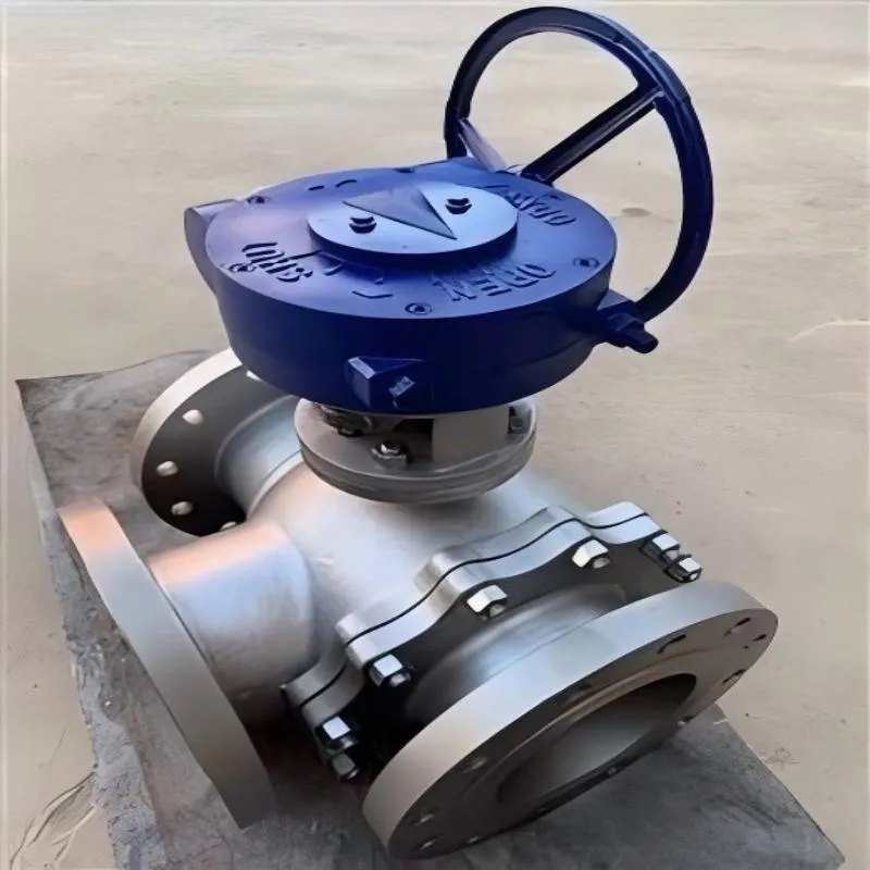 Worm gear stainless steel three-way ball valve, stainless steel three-way ball valve, three-way ball valve, worm gear ball valve
