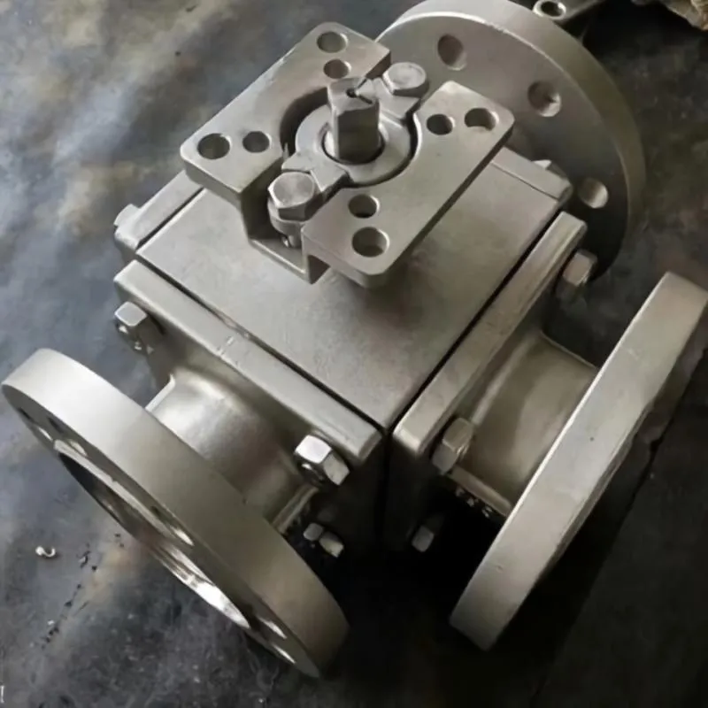 Pneumatic high platform three-way ball valve, high platform three-way ball valve, three-way ball valve