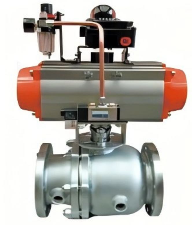 Pneumatic insulation flange ball valve, insulation flange ball valve, flange ball valve